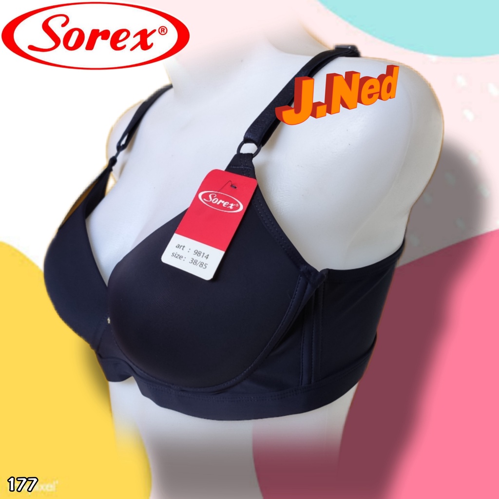 J177 Sorex Silky Soft Bra Busa Tanpa Kawat Cup B Tiga Pengait Size 36 - 42