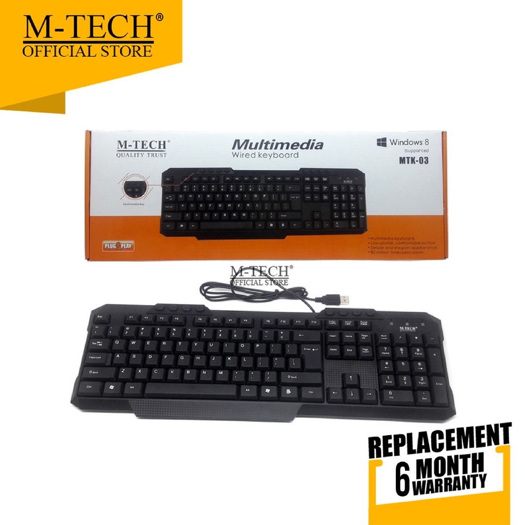 Keyboard M-Tech Original PC Laptop Multimedia Full Size MTK 03