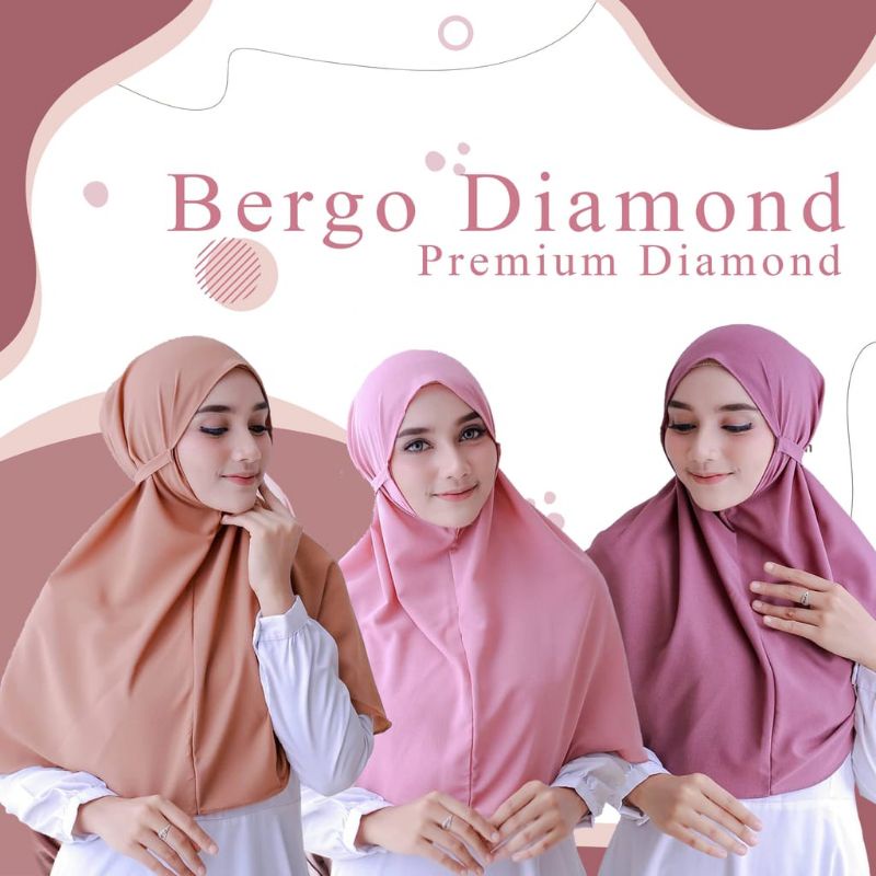 KERUDUNG INSTAN LANGSUNG PAKAI bergo Maryam polos diamond kerudung tali