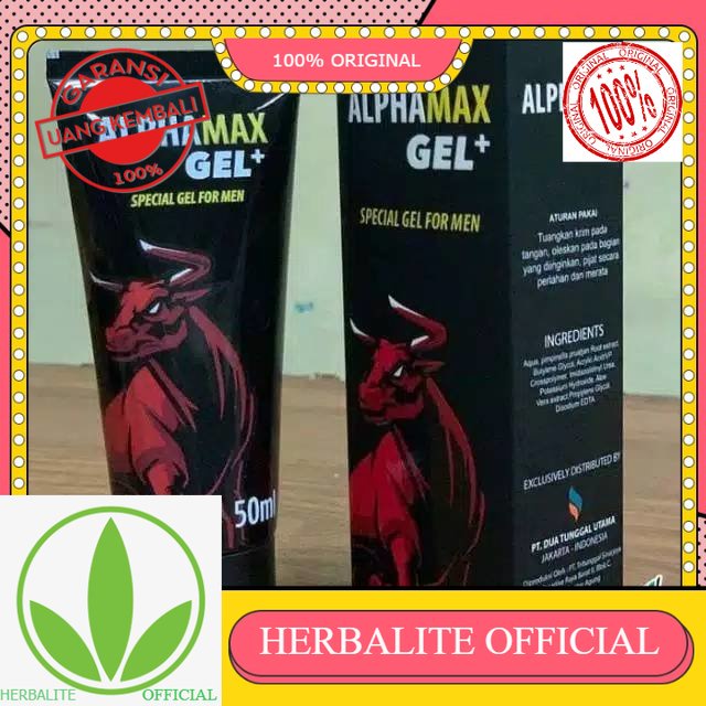 100% ORIGINAL ALPHAMAX GEL+ OBAT OLES PRIA PERKASA TAHAN LAMA OBAT KUAT ALPAMAX