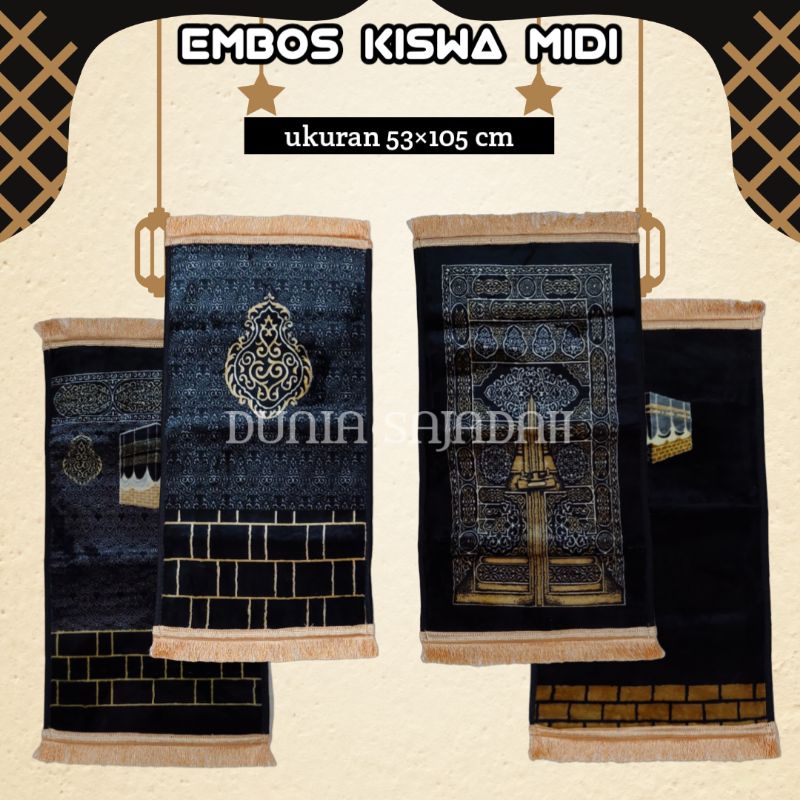 Sajadah Emboss Kiswa Midi Anti Slip / Busa Anti Slip Tebal