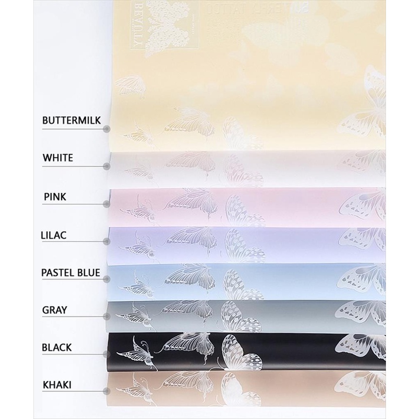 

[1 LEMBAR] BEAUTIFULL BUTTERFLY TATTOO PATTERN Cellophane Flower Wrap/Kertas Bungkus Bunga Motif Kupu - kupu