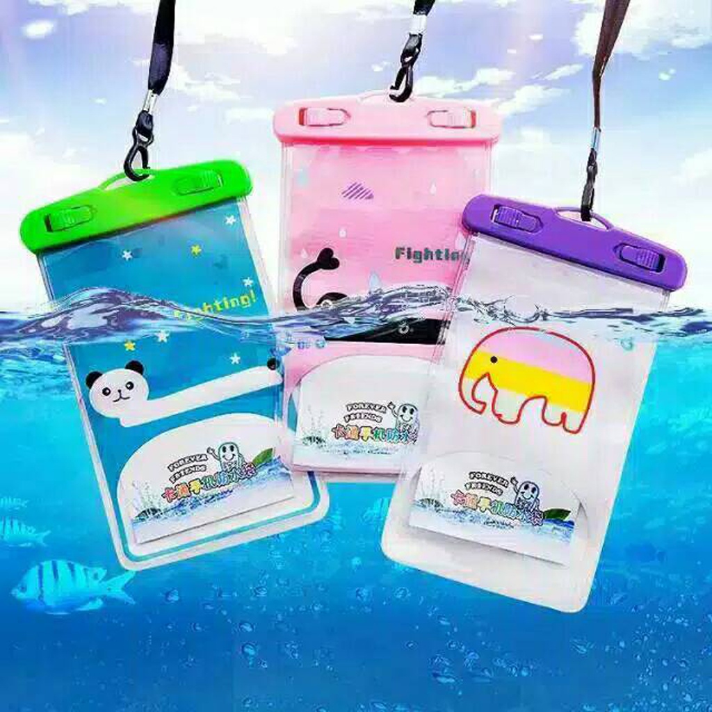 ☀INDOLAND☀ Sarung Waterproof Handphone Sarung HP Anti Air Motif Lucu R647