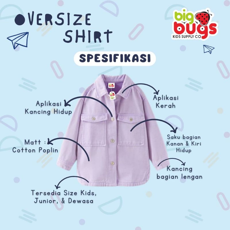 Ready ‼️ Kemeja Oversized Dewasa &amp; Anak by Bigbugs