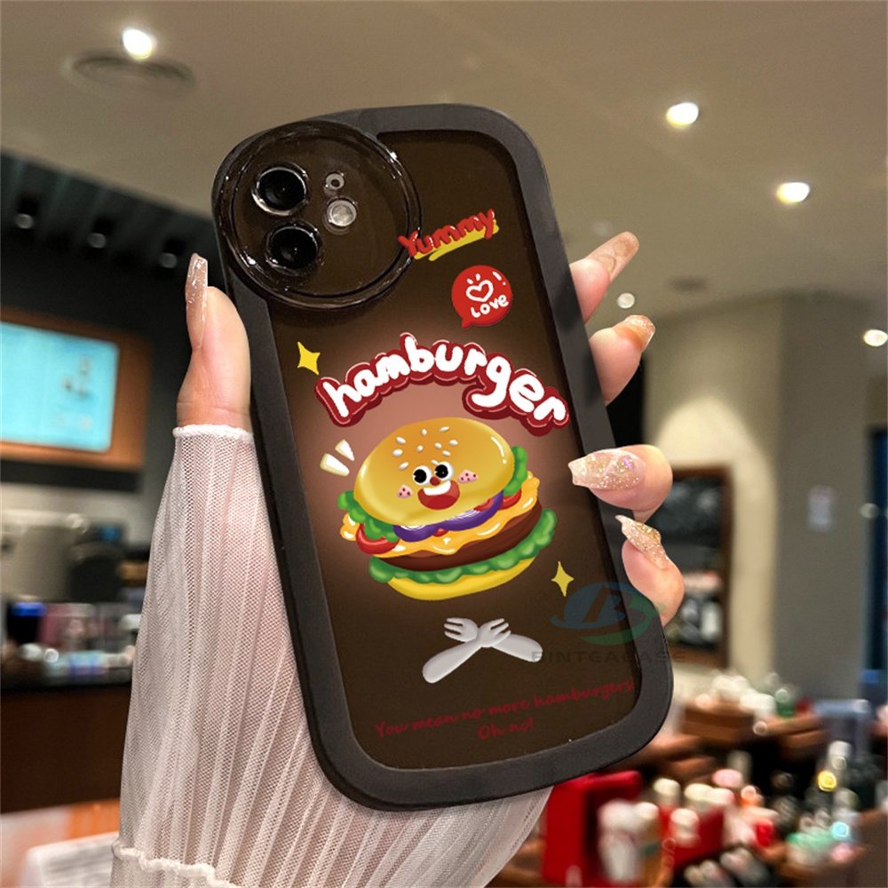 Case TPU Desain Hamburger Untuk VIVO Y16 Y22 Y35 Y33S Y21T Y21S Y33S Y11 Y12 Y15 Y17 Y12S Y12A Y15S Y15A Y20S Y19 Y50 Y1 Y30