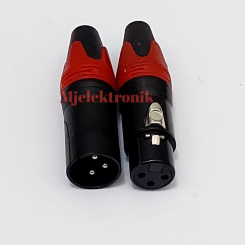 Jack socket canon Xlr polos male to female 1 pasang jek 1 set Original