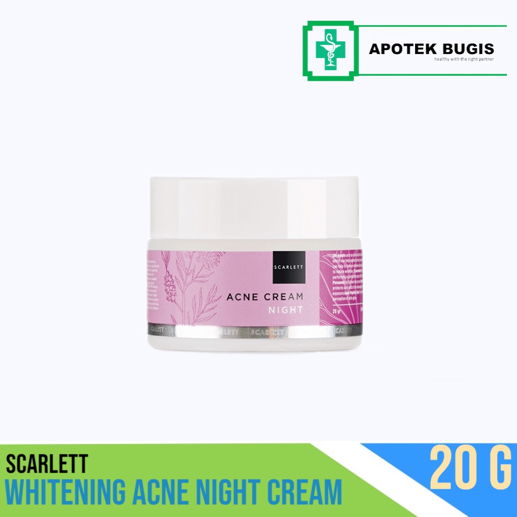 Scarlett Whitening Acne Night Cream Size 20gram Memutihkan Jerawat Malam