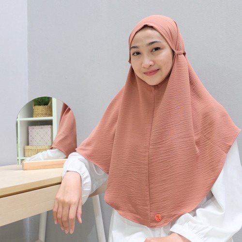 Bergo Crinkle Airflow jilbab Premium tali belakang