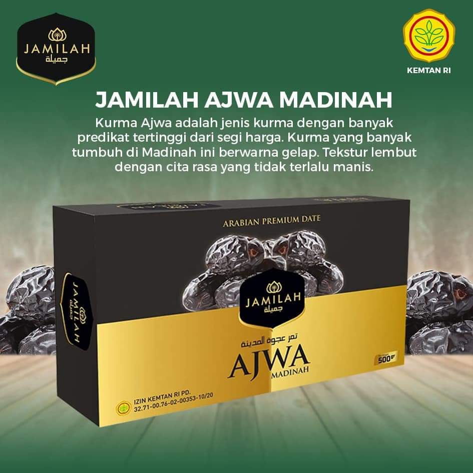 Kurma Ajwa Madinah PREMIUM Asli Original Isi 500gr Plus Madu Murni Pilihan Terbaik