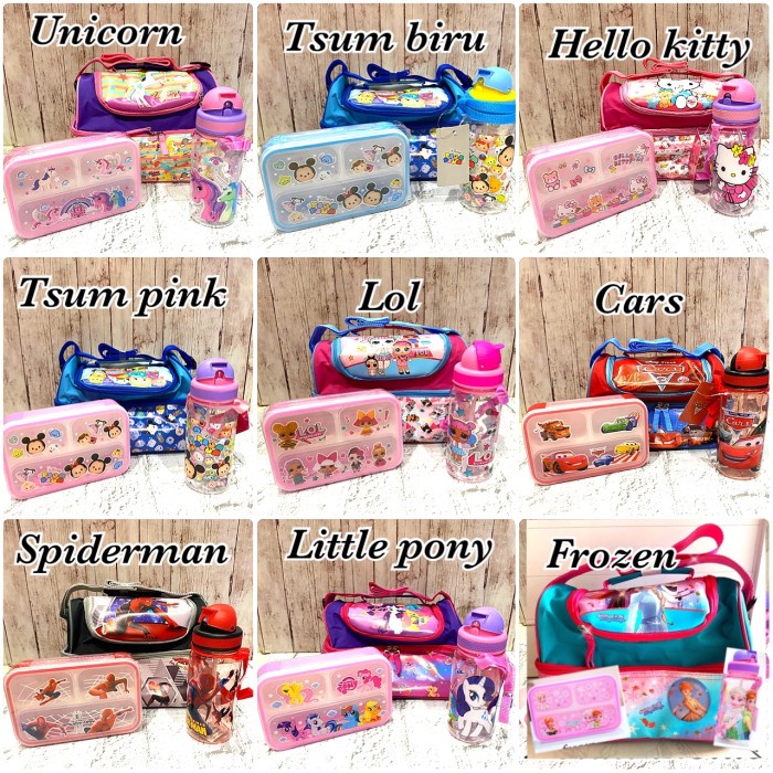 tempat makan Tempat makan lunch box roti bekal anak karakter kuda poni little pony(W7G9) TAS tempat 