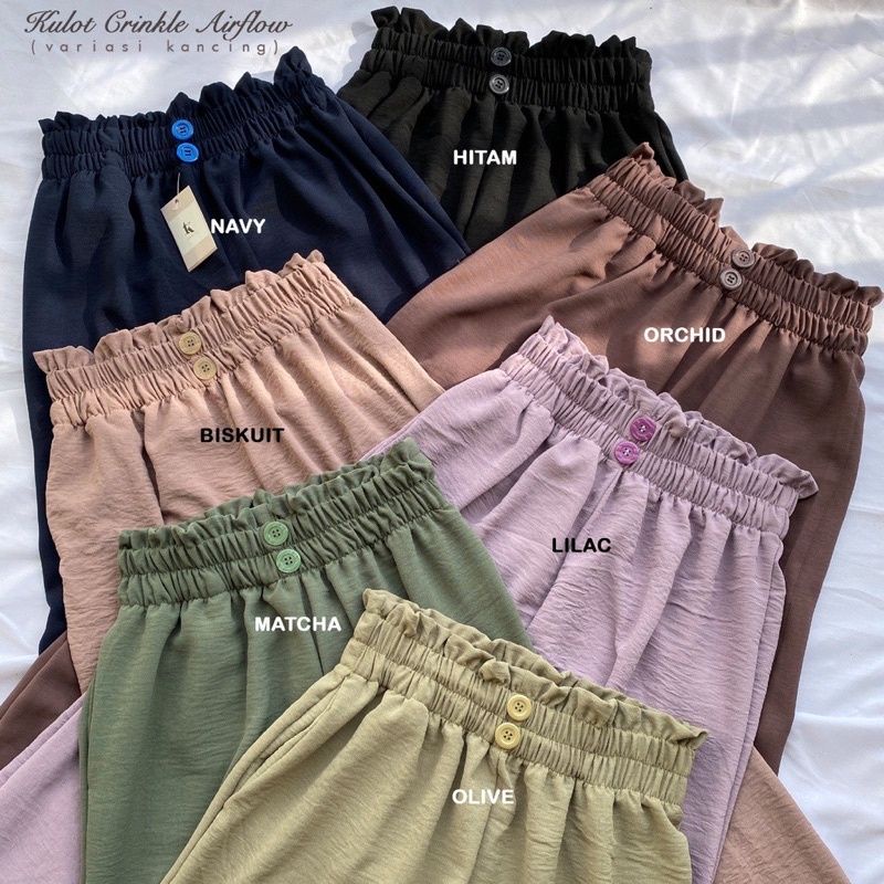 KULOT CRINKLE KANCING ANAK TANGGUNG USIA 9-16 TAHUN / KULOT CRINKLE TERBARU