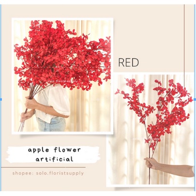 READY APPLE FLOWER DAUN BUNGA APEL ARTIFICIAL LEAF Apple Eucalyptus Leaf Tanaman Daun Plastik Buatan