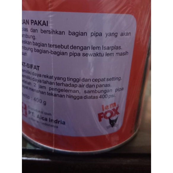 

MURAH LEM PIPA PVC LEM ISARPLAS KALENG 400GRAM