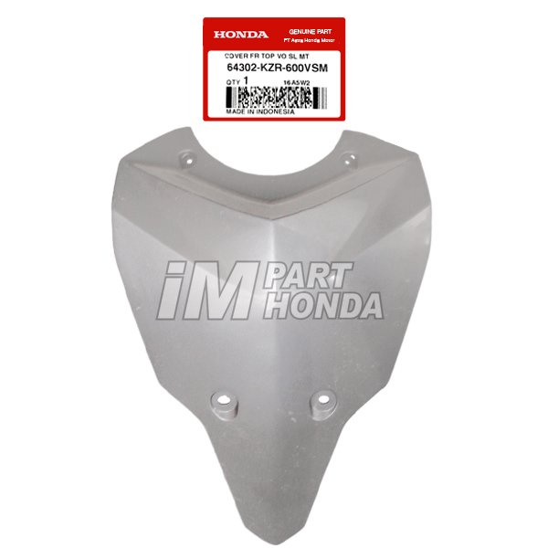 64302-KZR-600VSM Cover Front Top Dasi Panel Dudukan Plat Nomer Vario 125 Old 2012 - 2014 Silver
