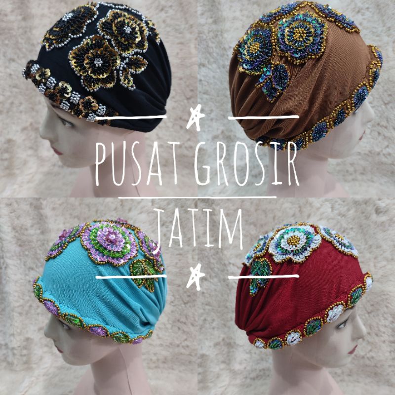 Topi kupluk kerpus ibu ibu fashion ciput hijab turban haji atau umroh untuk nenek orang tua emak ibu wanita cewek khas Banjar cocok untuk acara resmi santai