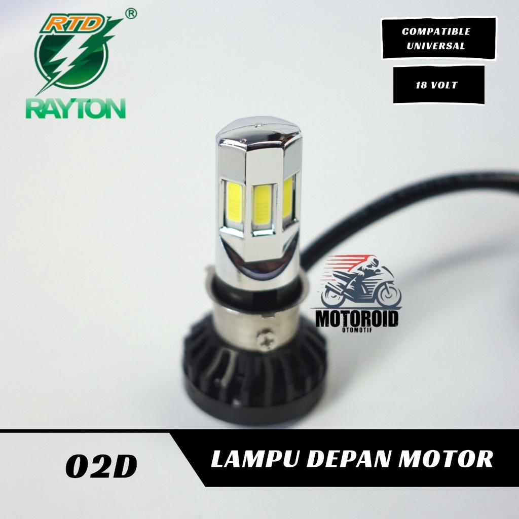 Lampu Depan RTD M02D FREE BONUS SAKLAR DIM 3 TITIK 35w 3 sisi mata LED RAYTON HEAD LAMP