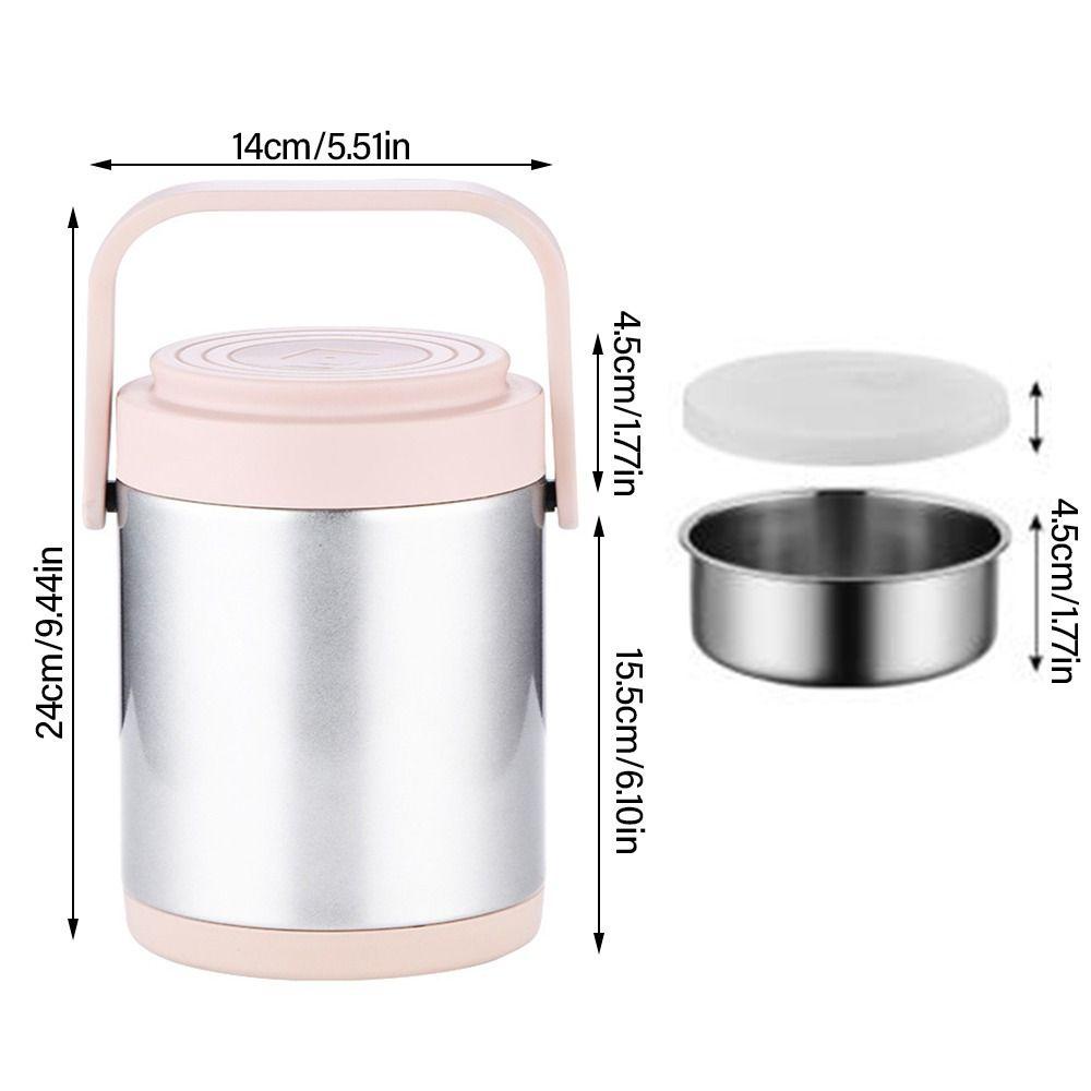 Top Thermal Insulation Lunch Box304 Stainless Steel Untuk Pelajar Pekerja Kantor Dengan Handle Bento Box