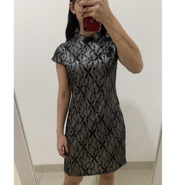 Cheongsam Premium Terusan Wanita Baju Imlek Cina Dress Qipao