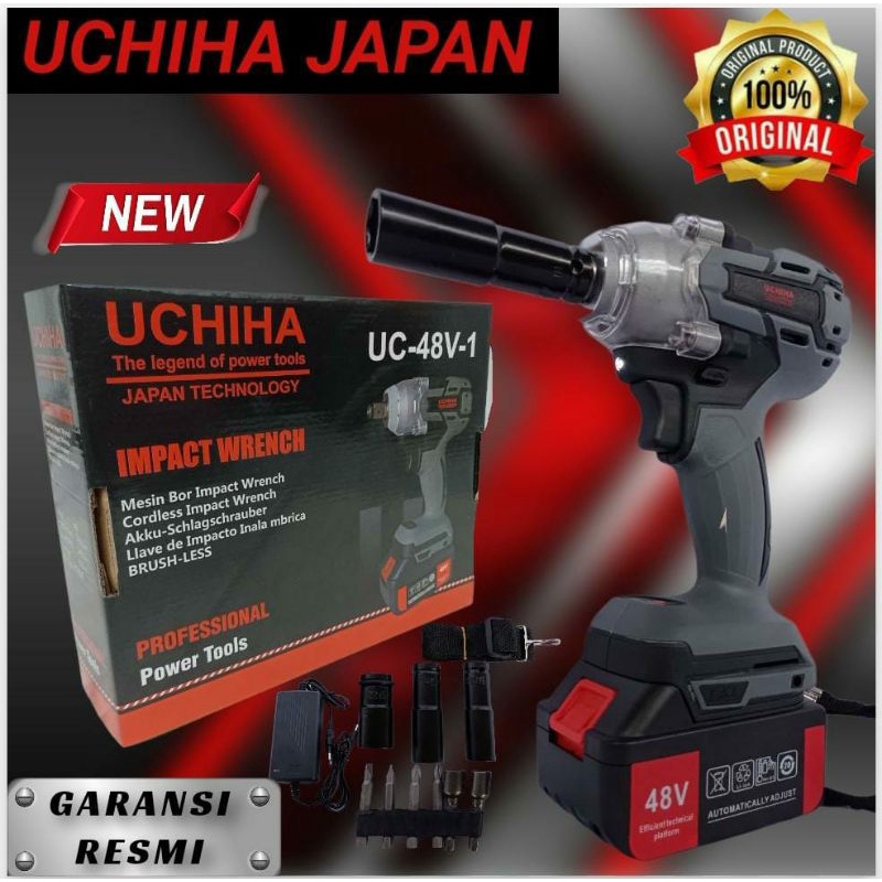 Promo Impact Wrench Mesin Bor Pembuka Baut Roda Mobil Motor UCHIHA Baterai Cordless