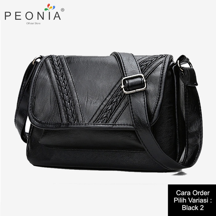 Peonia Tas Selempang Wanita Import Tas Hp Kecil Korea TAMI Bag - Black 2