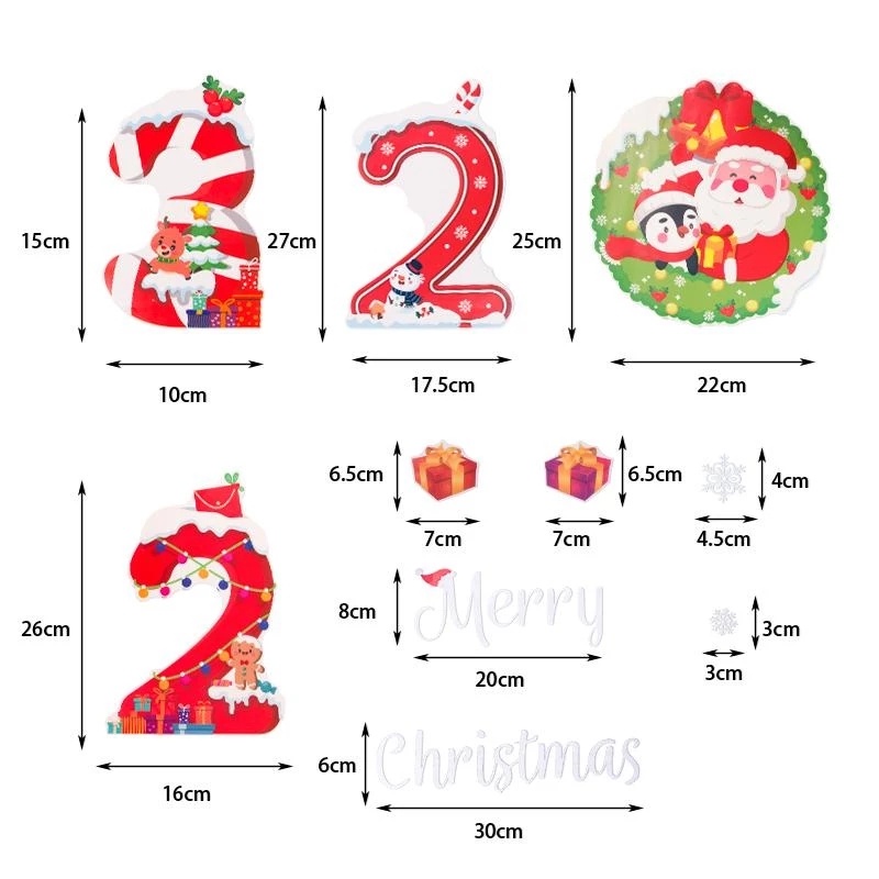 Stiker Dinding Desain Snowflake Santa Claus Rusa Natal Model Dua Sisi Tahan Air 2023 Untuk Rumah