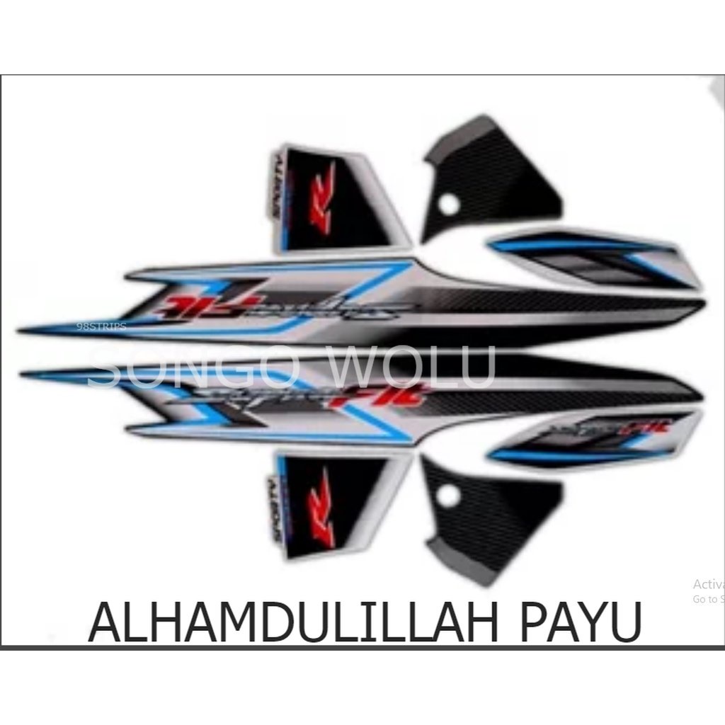 STRIPING SUPRA FIT NEW CW TAHUN 2006 2007 HITAM SILVER STIKER LIS ORI HONDA POLET BODY