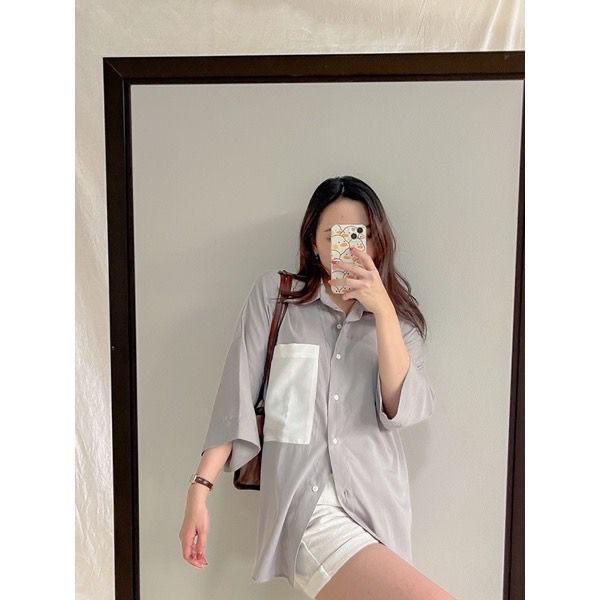 BEFAST - ZFS OOTD Kemeja FIVA /  MONITA OVERSIZE SHIRT / Atasan Wanita Lengan Pendek / Pakaian Casual Wanita / Hem Polos Formal / Fashion Wanita Kekinian / Kemeja Bisa Di Jadikan Outer / Outfit Wanita Modis Trendy / Hem Terbaru