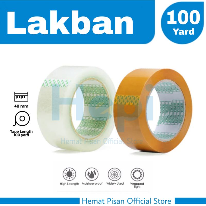 

[Hemat Pisan] Isolasi Lakban Bening / Opp Tape 48mm x 100 Yard x 48 Micron