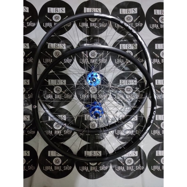 WHEELSET ARAYA DM650 650B 27.5 HUB ODESSY JANGKRIK BIRU JARI SS HITAM