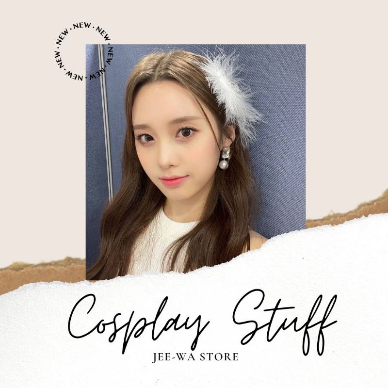 [ JEE - WA ] Jepit Bulu Putih Rambut Ballerina Balet Swan Lake Cosplay Odette Cosplayer Bulu