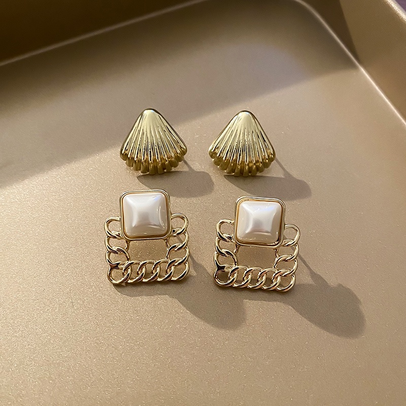 Anting Stud Mutiara Gaya Retro Untuk Wanita