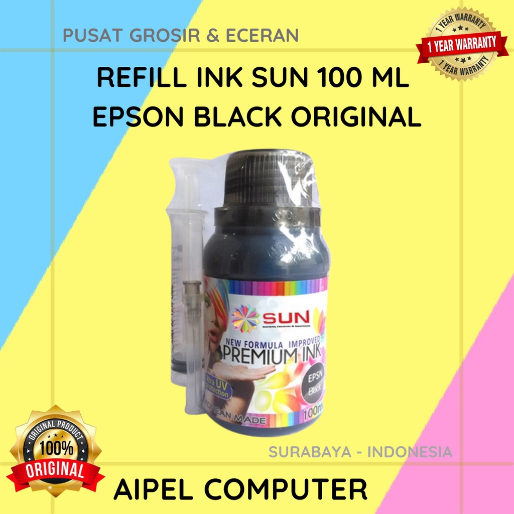 RISP100EK | REFILL INK SUN 100 ML EPSON BLACK ORIGINAL