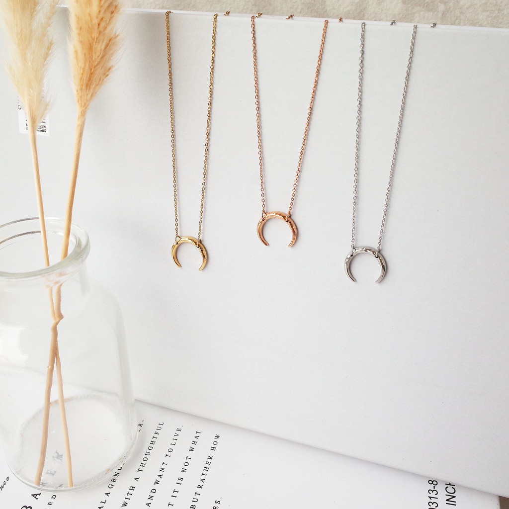 PREMIUM MOONY NECKLACE (STAINLESS STEEL + 18K GOLD PLATED) - TIDANTIAK KARAT