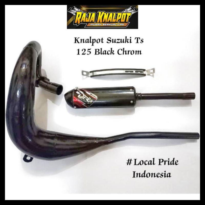 KNALPOT SUZUKI TS 125 BLACK CHROM ORIGINAL DRY RACING EXHAUST