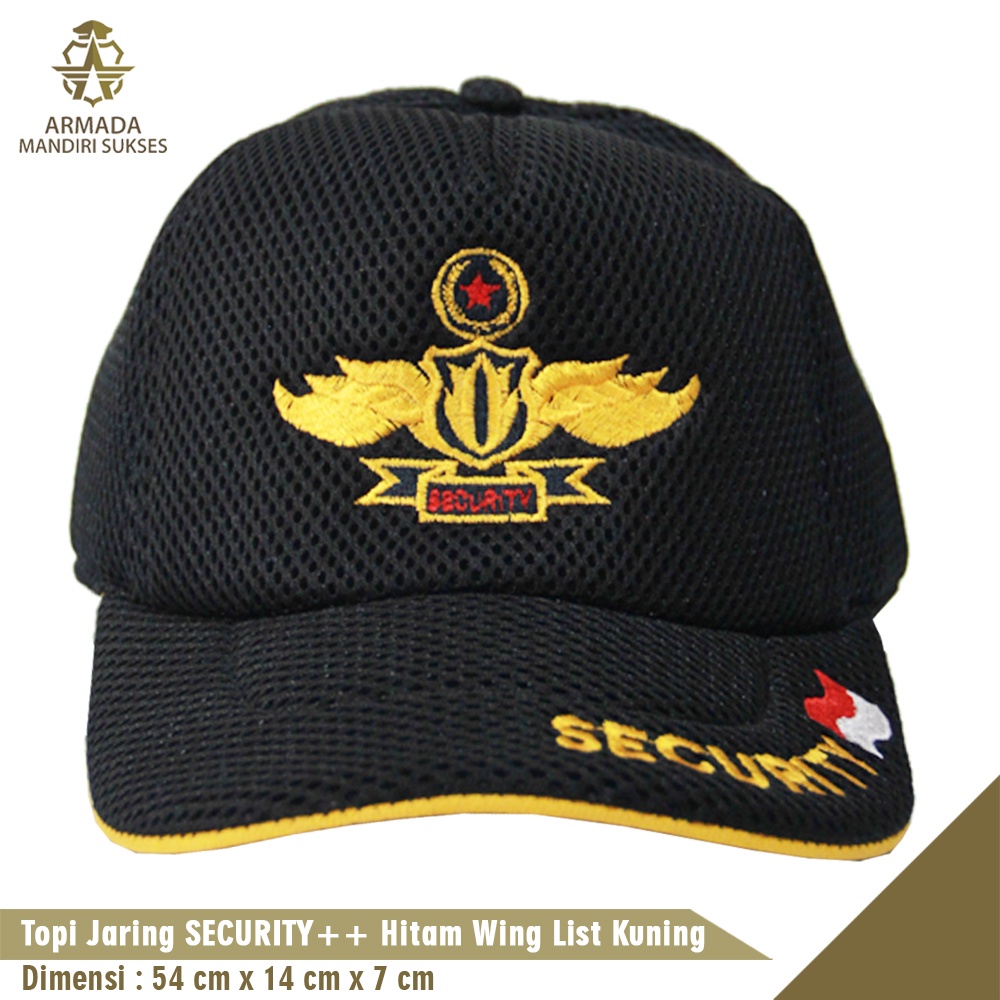 Topi Jaring Security Wing Lis - Topi Security Wing Mesh