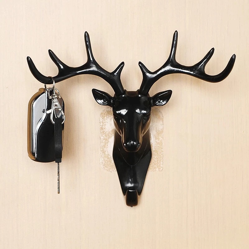 YGRETTE - KAPSTOK MODEL KEPALA KIJANG RUSA DEER HEAD HOOK GANTUNGAN KUNCI SERBAGUNA DINDING WALL HOOK ANTLER