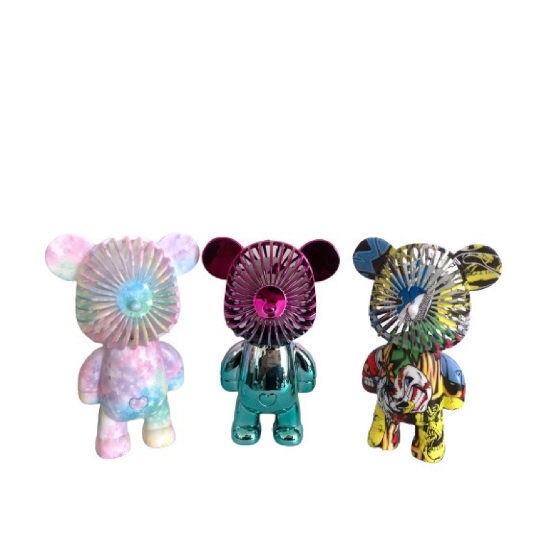 SX-117 Terbaru Kipas Angin Gradasi BEAR Viral Mini Portable USB Charge Kipas Angin Genggam Fan Speed Motif