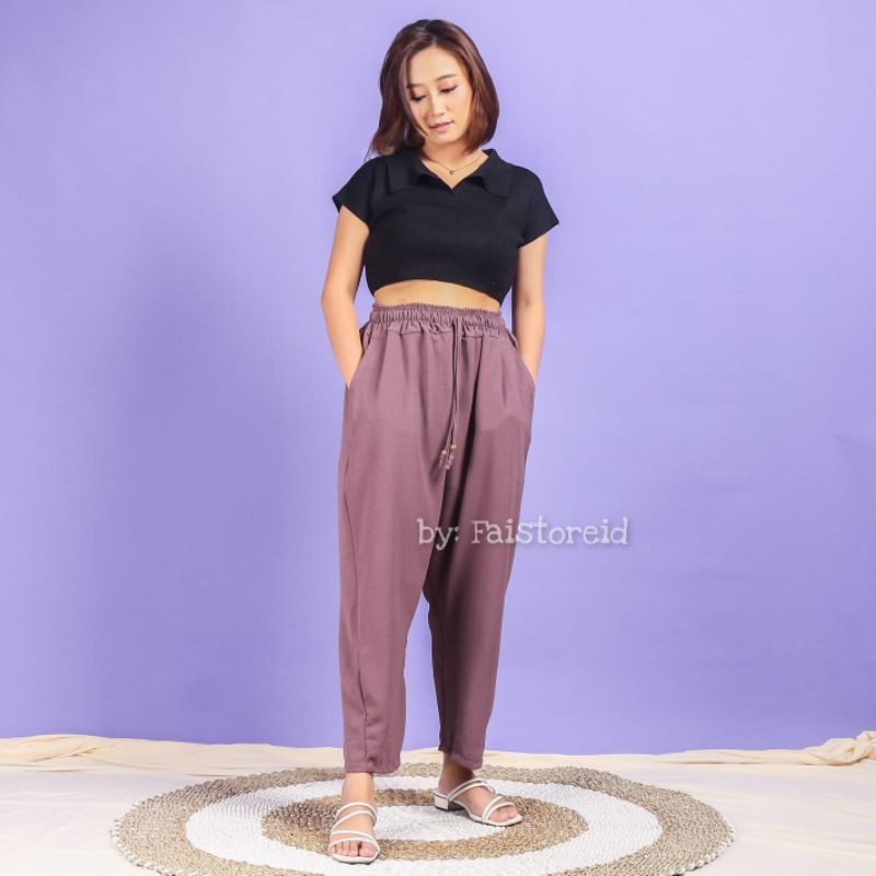 Baggy Pants Crinkle Airflow Premium / Luna Pants Jumbo Crinkle Airflow Premium / Jorali Pants Crinkle  Airflow Premium / Celana Wanita Bahan crinkle Anti Lecek