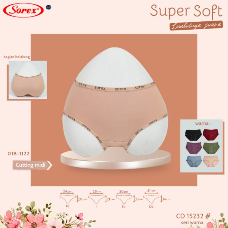 Sorex 15232 MIDI celana dalam wanita super soft lembut M,L,XL, XXL