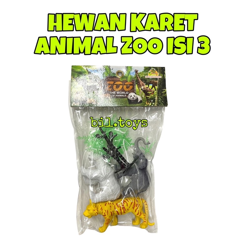 MAINAN ANAK HEWAN KARET WORLD ANIMAL ZOO ANIMAL HEWAN KEBUN BINATANG ISI 6 &amp; ISI 3