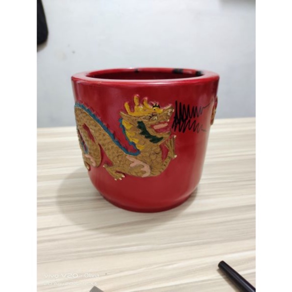 Tempat Dupa Gambar Naga Kuno Jadul Antik