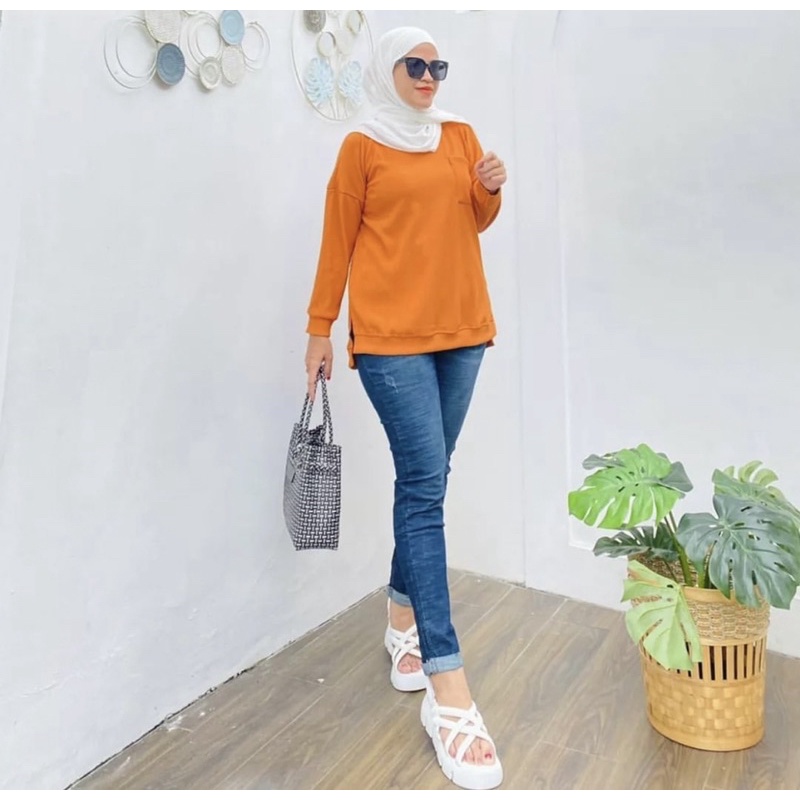 1284 atasan blouse wanita bahan hanover merk clarke