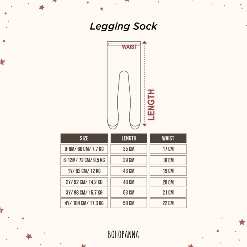 BOHOPANNA LEGGING SOCK -LEGGING ANAK-LEGGING ANAK TUTUP KAKI