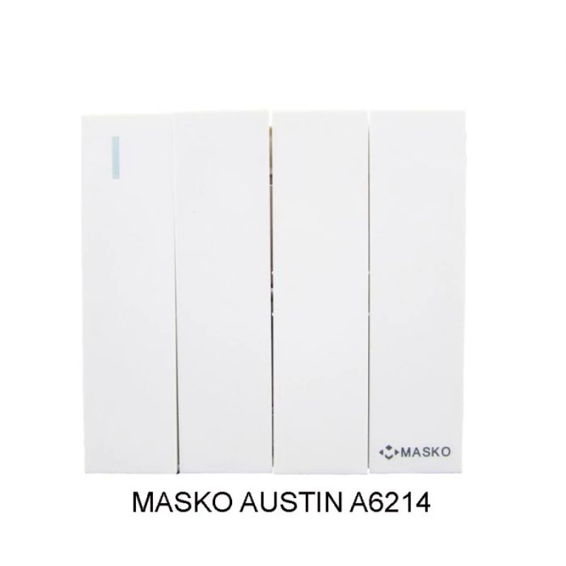 MASKO IB SAKLAR 4 GANG PUTIH A - 6214 (A-6214) AUSTIN SNI ORI