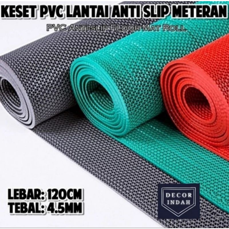 Keset Karpet Karet PVC Anti Slip Meteran - Jaring