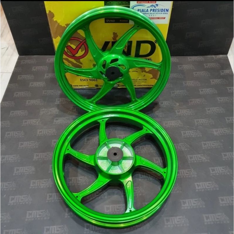 Pelak pelek velek veleg velg vnd ninja rr r 17 215 300 palang 6 six star hijau