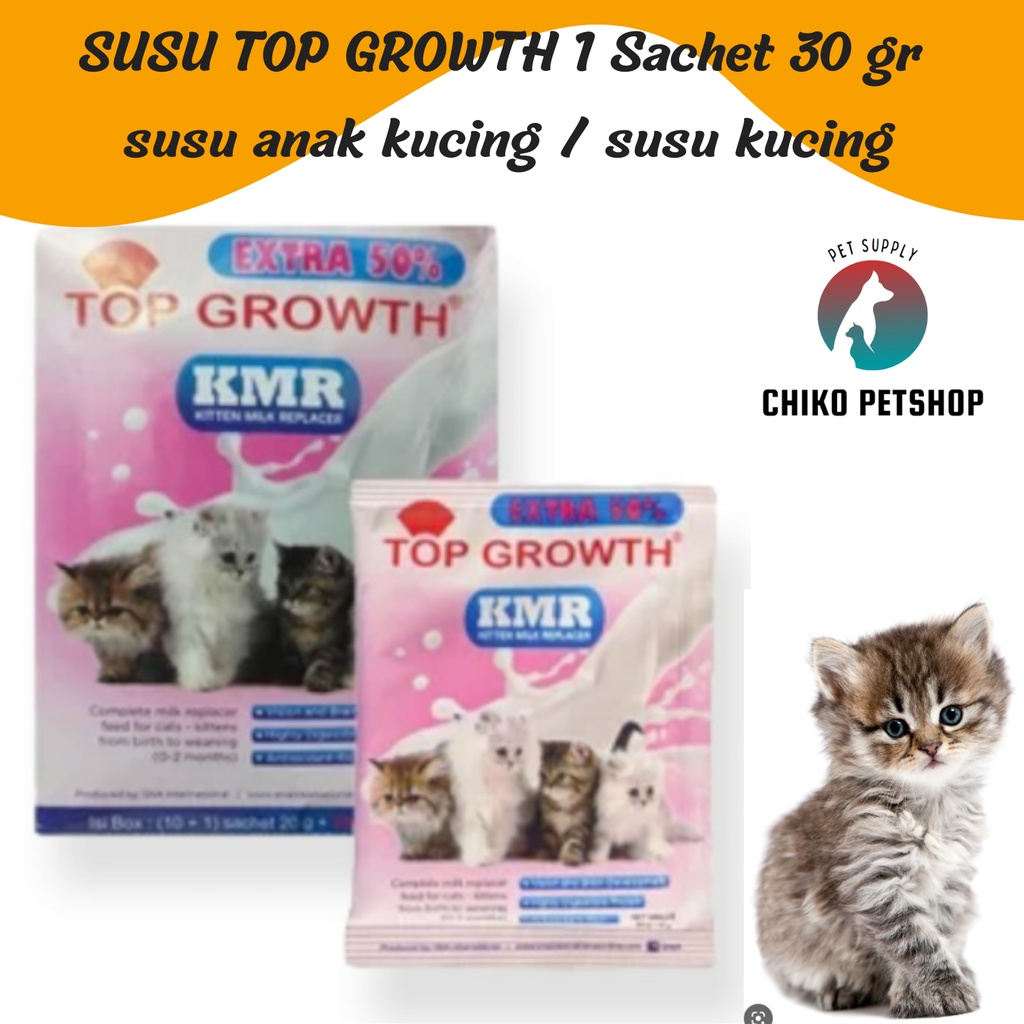 SUSU TOP GROWTH 1 Sachet 30 gr susu anak kucing / susu kucing