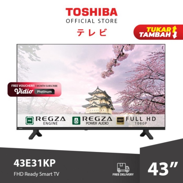 Toshiba LED TV - FHD Smart Vidaa 43 - 43E31KP [Tukar Tambah] Berkualitas