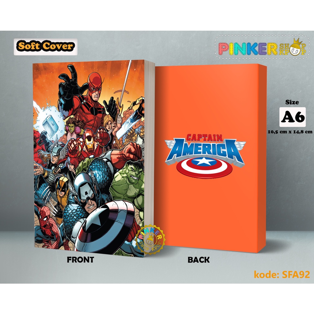 

(SFA92) Pocket Note Marvel Avengers Cptain America AESTHETIC Softcover