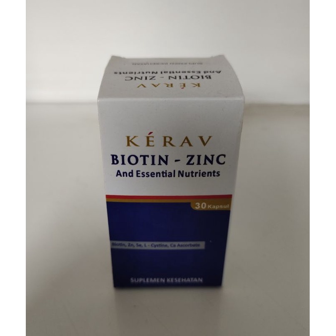 vitamin rambut kerav biotin zinc isi 30 kapsul